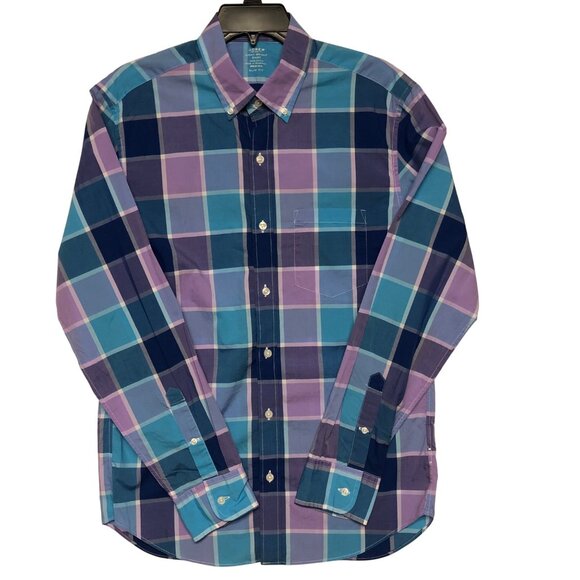 J.Crew Mens Lightweight Plaid Shirt Slim Fit‎ 100% Cotton MD - Picture 3 of 5